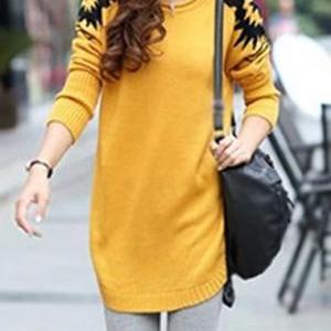 Style Round Neck Long Sleeve Sweater Pullover -..