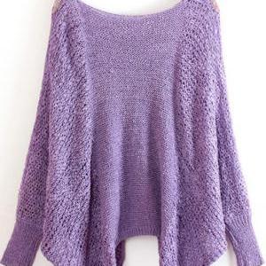 High Quality Loose Pattern Sweaters With Batwing..
