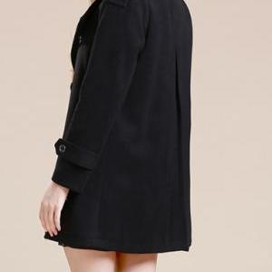 Fashion Turndown Collar Long Sleeve Coat With..