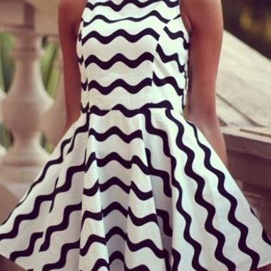 Fashion Geometric Print Sleeveless A Line Dress