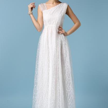 High Quality White Organza Embroidered Maxi Dress