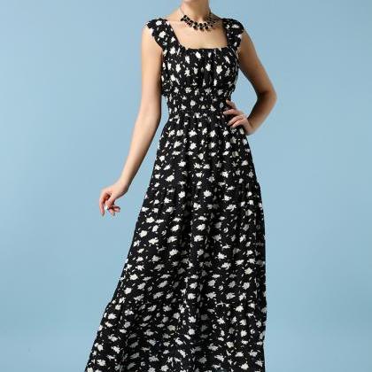 Fashion Sleeveless Printing Long Maxi Dress