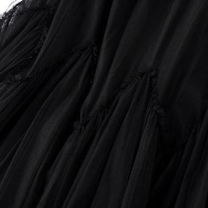 Charming Design A Line Skirt - Black