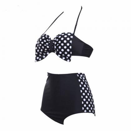 Sexy Dot Bow Bikini Set For Women