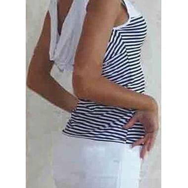 Casual Cowl Back Anchor And Stripe Printed Tank..