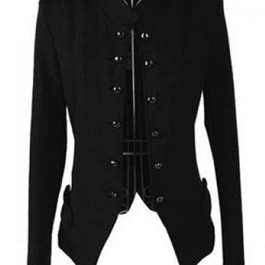 Fashion Mandarin Collar Long Sleeve Jacket (2..