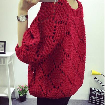 2015 Women Loose Batwing Sleeve Sweater(4 Colors)
