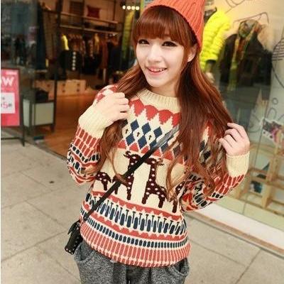 Cute Fawn Style Pullover Sweater For Women (2..