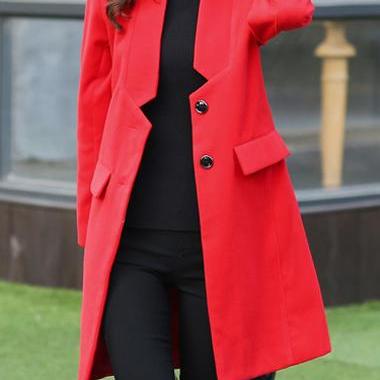 Casual Pocket Decorated Long Sleevecoat (3 Colors)