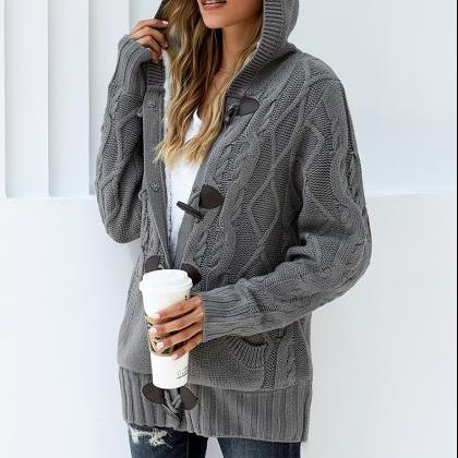 High Quality Long Sleeve Hooded Collar Sweater -..
