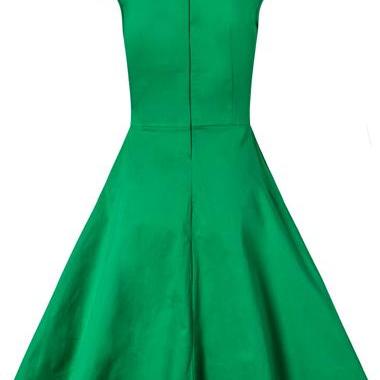 Cute Dark Green Cap Sleeve A Line Dress