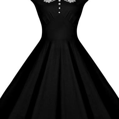 Vintage Cap Sleeve High Waist Dress