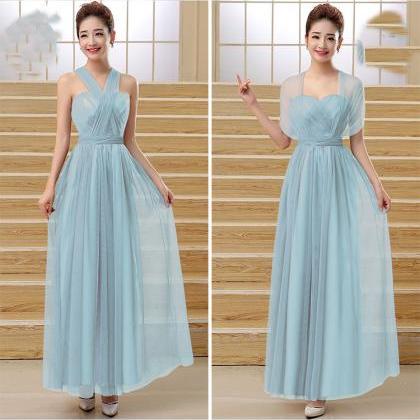 Cute Multi Wear Evening Party Dress - Light Blue