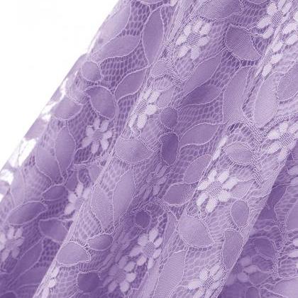 Sexy Sleeveless Open Back Dress With Lace - Purple