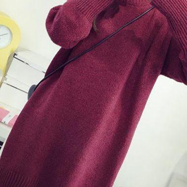 Fashion Loose Knitted Turtleneck Long Sweater -..