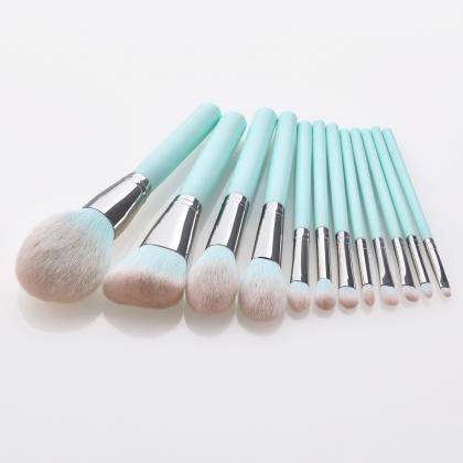 Light Blue 12pcs Makeup Brushes Set