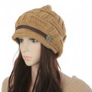 Free shipping Fashion Slouchy Knitted Hat Cap For Women - Khaki