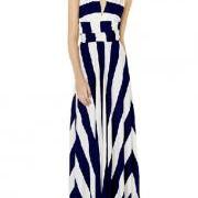 Convertible striped long maxi dress