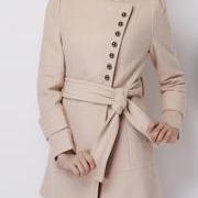 High Quality Vogue Long Sleeve Button Fly Autumn Coat - Apricot