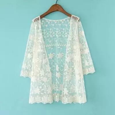 Summer New Flower Lace Loose Woman Cardigan