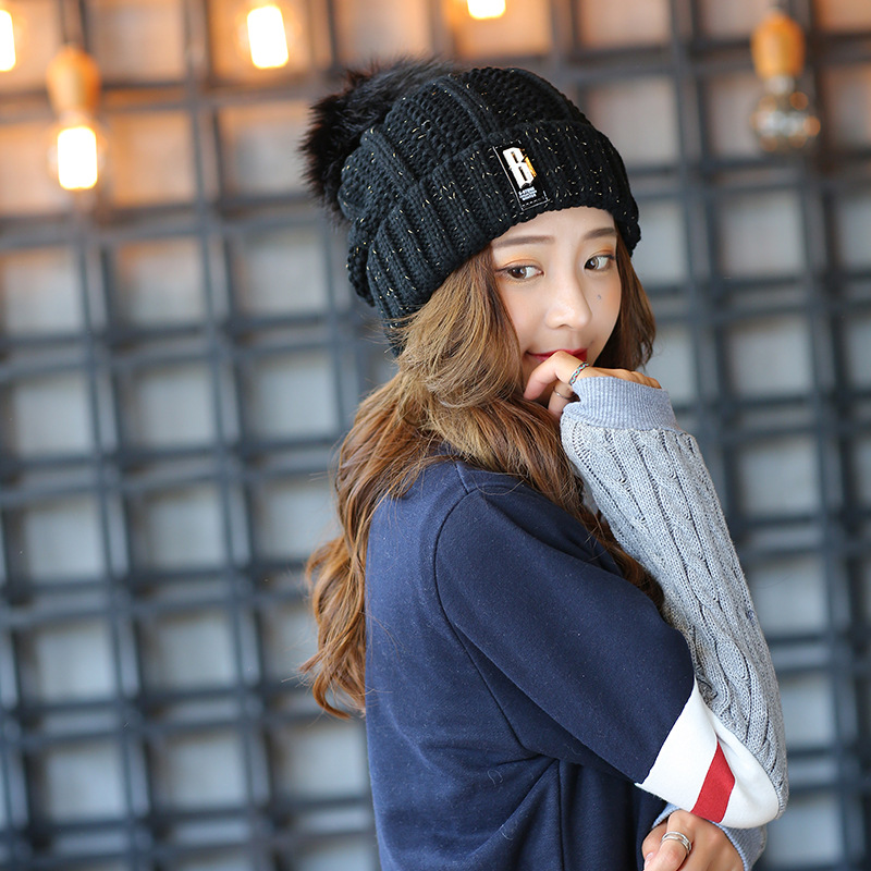 Free Shipping Super Cute Hat Knit Cap For Winter - Black