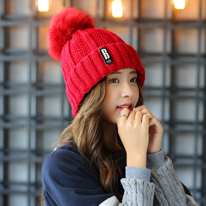 Free Shipping Super Cute Hat Knit Cap For Winter - Red