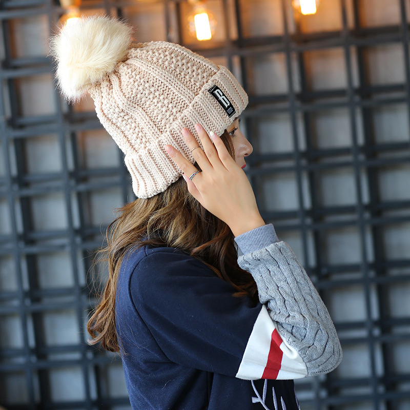 Shipping Super Cute Hat Knit Cap For Winter - Beige