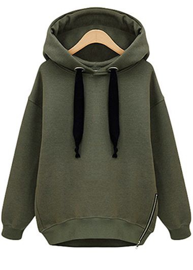 Fashion Long Sleeve Zipper Embellished Hoodie Coat （4 Colors）