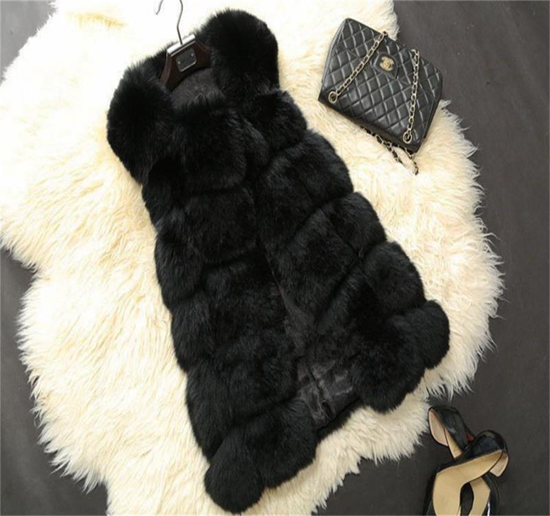 High Quality Women Luxurious Fur Winter Vest - Black