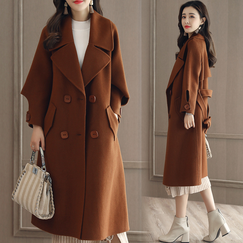 Luxurious And Fashion Loose Long Wool Winter Coat - Caramel Color