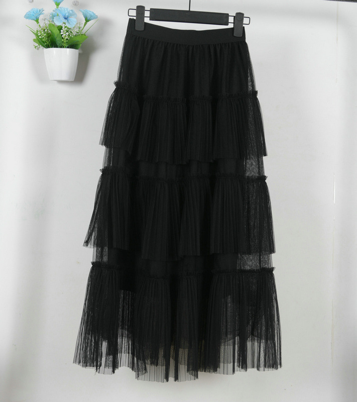 Fashion Cake Style Skirt for Summer - Black