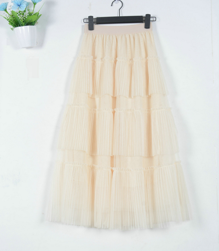 Fashion Cake Style Skirt For Summer - Beige