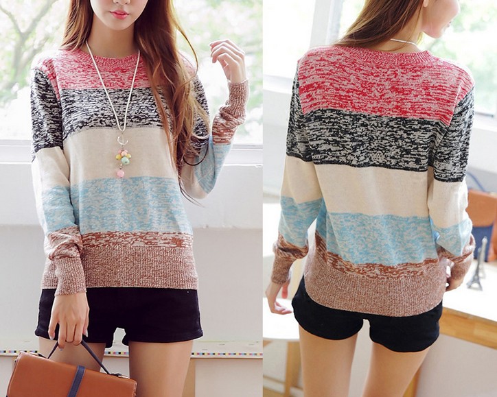 Colorful Striped Long Aleeved Sweater