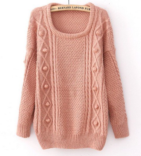 Women Loose Thicker Sweater - Pink