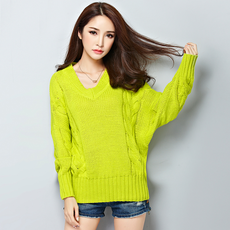 Comfy Loose V Neck Woman Pullovers