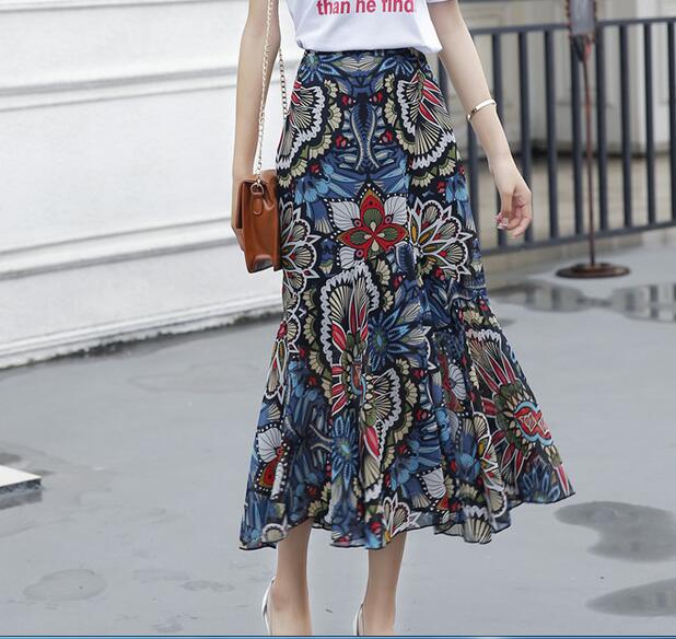 Floral Chiff Long Skirt main image 0