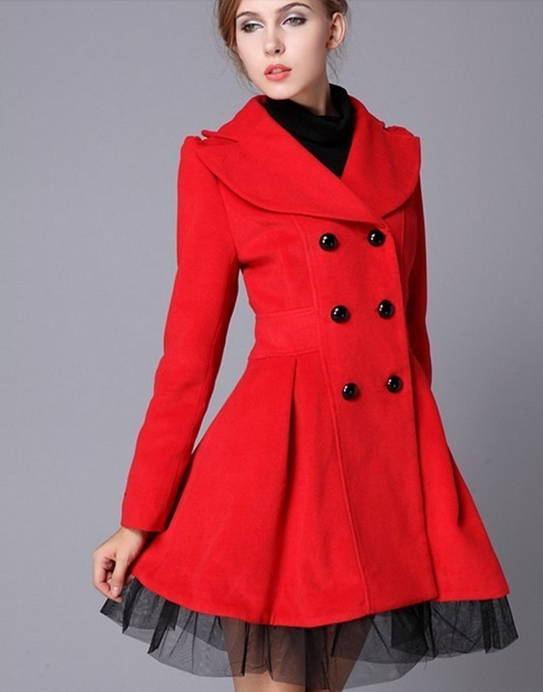 red dress with coat