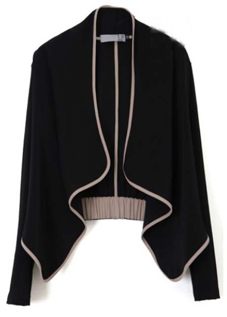 Woman Paned Long Sleeve Cotton Blend Cardigans - Black 