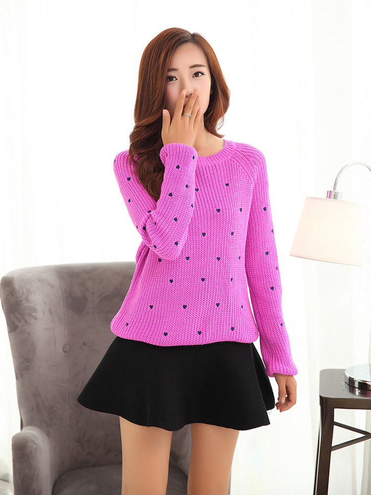 Heart Decoration Pullovers Sweater