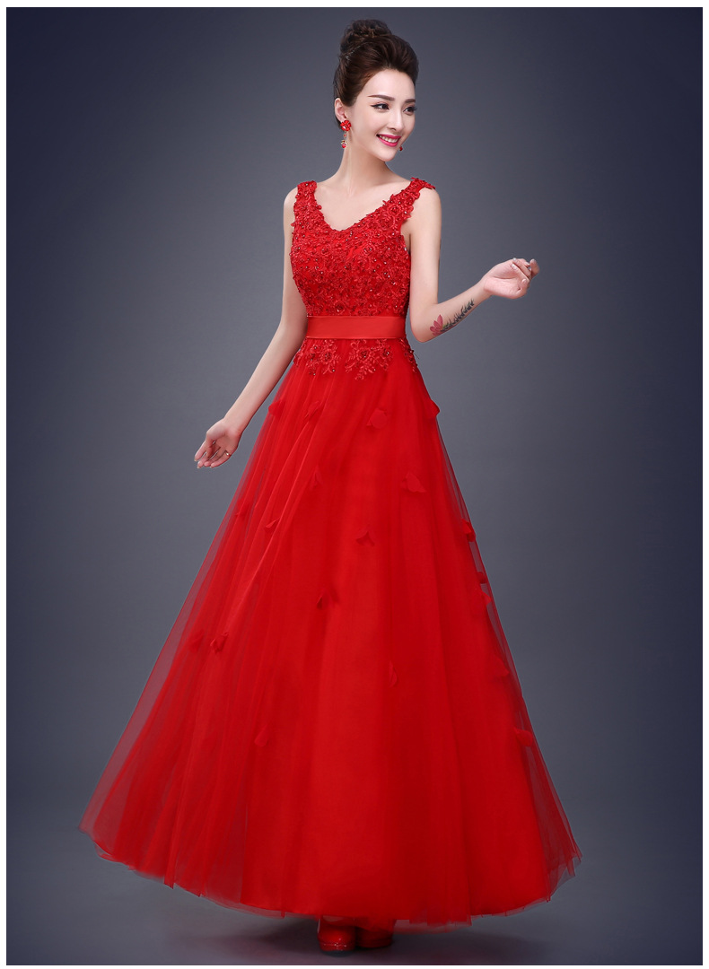 Designer Gorgeous Embroidered Red Evening Party Dress
