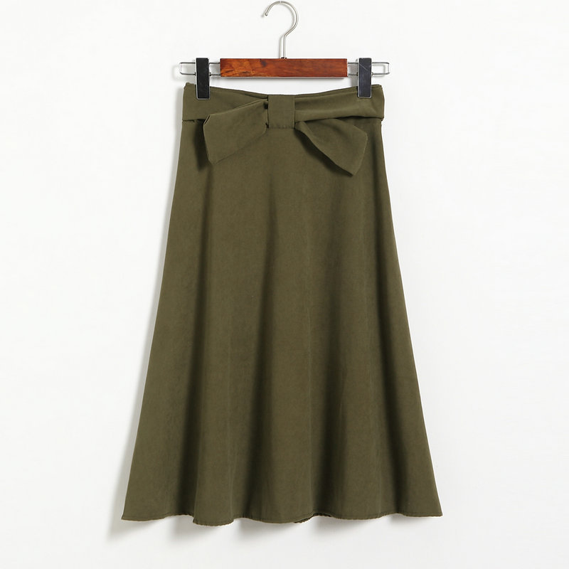  Women Elastic Waist Casual Skirt