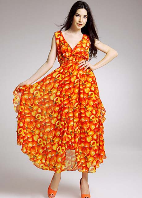 orange fruit dress