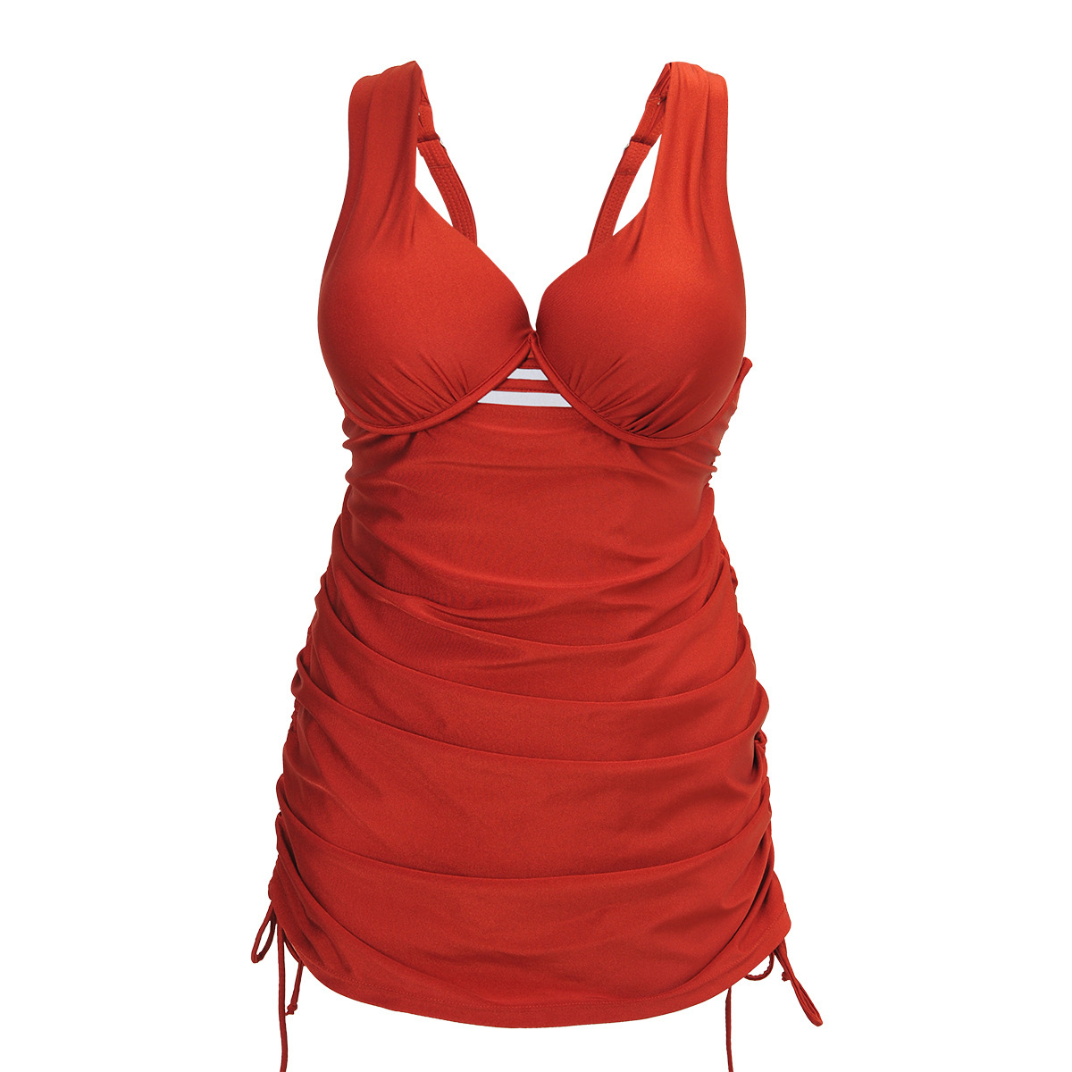 Women Top Plus Size Swimwear 2xl 3xl 4xl Push Up Bathing Suit Ladies Swimming Suit - Red