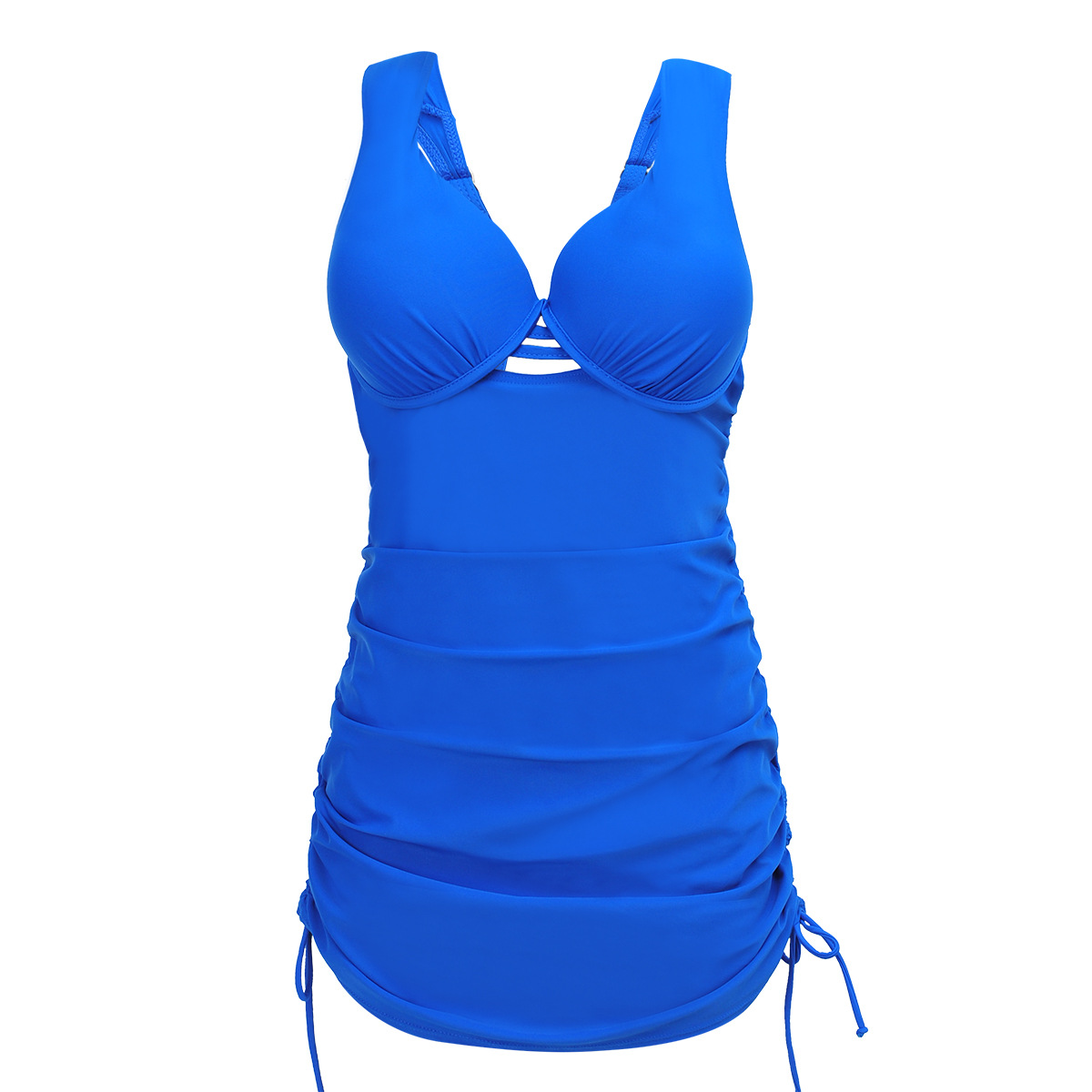 Women Top Plus Size Swimwear 2xl 3xl 4xl Push Up Bathing Suit Ladies Swimming Suit - Blue