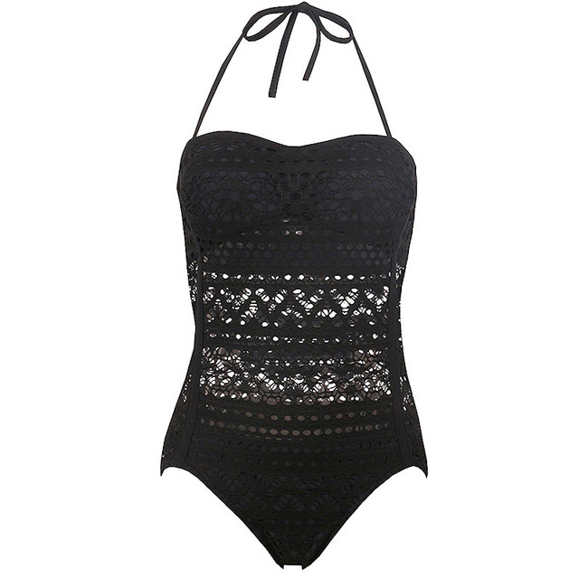 One Piece Swimsuit Plus Size Swimwear Women Sexy Beach Lace Crochet Swimsuit