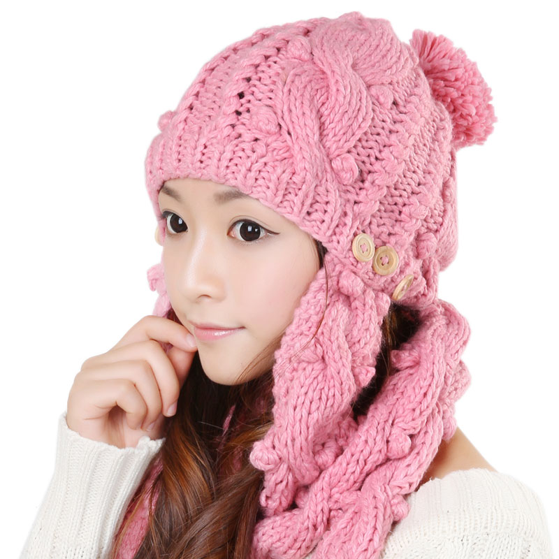 Free shipping Winter Women Knitted Hat Set