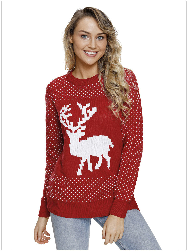 Casual Style Long Sleeve Christmas Sweater For Woman