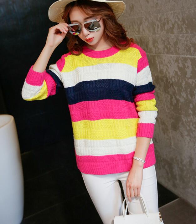Cute Slim Pullover Sweater - Rose