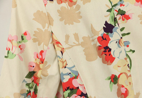 Vintage Turndown Collar Floral Print Long Sleeve Suits on Luulla