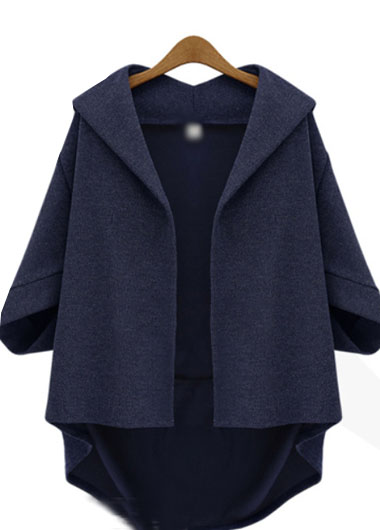 Casual Plus Size Asymmetric Hem Coats (2 Colors)